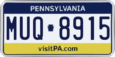 PA license plate MUQ8915