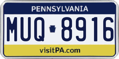 PA license plate MUQ8916