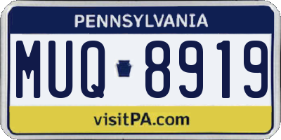 PA license plate MUQ8919