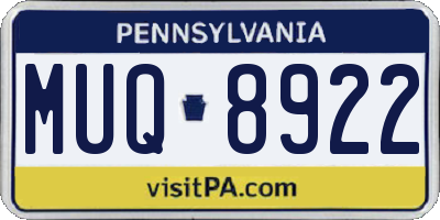 PA license plate MUQ8922