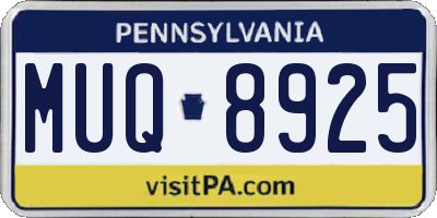 PA license plate MUQ8925