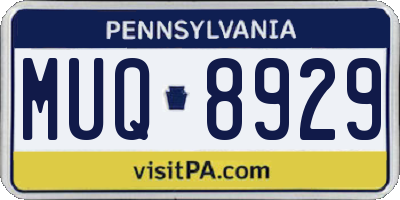PA license plate MUQ8929