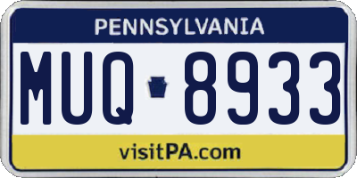 PA license plate MUQ8933