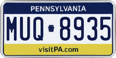 PA license plate MUQ8935