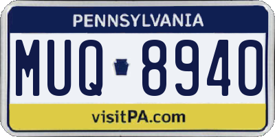 PA license plate MUQ8940