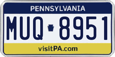 PA license plate MUQ8951