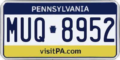 PA license plate MUQ8952