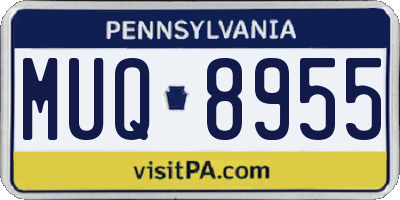 PA license plate MUQ8955