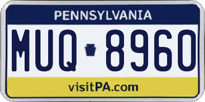 PA license plate MUQ8960