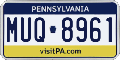 PA license plate MUQ8961