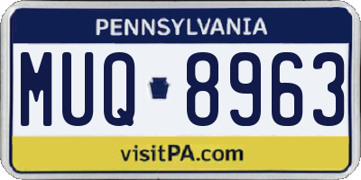 PA license plate MUQ8963