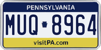 PA license plate MUQ8964