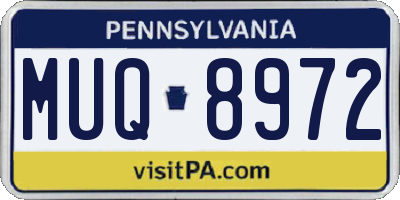 PA license plate MUQ8972