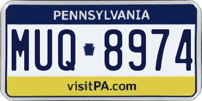 PA license plate MUQ8974