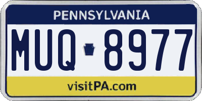 PA license plate MUQ8977