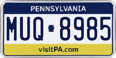PA license plate MUQ8985