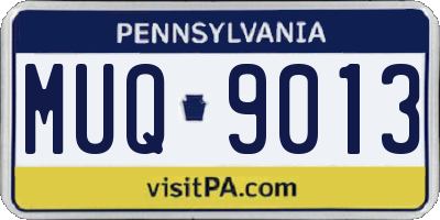 PA license plate MUQ9013