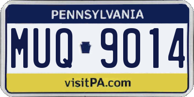PA license plate MUQ9014