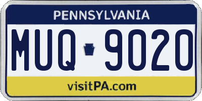 PA license plate MUQ9020