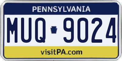 PA license plate MUQ9024