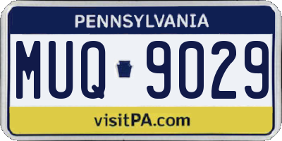 PA license plate MUQ9029