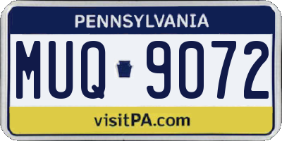 PA license plate MUQ9072