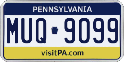 PA license plate MUQ9099