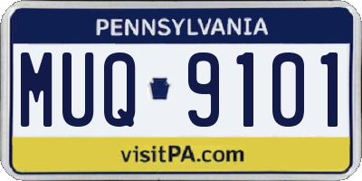 PA license plate MUQ9101