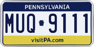 PA license plate MUQ9111