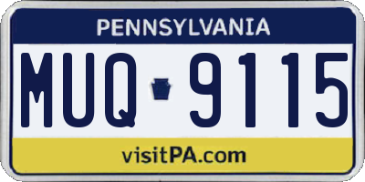 PA license plate MUQ9115