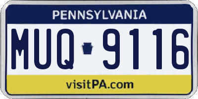PA license plate MUQ9116