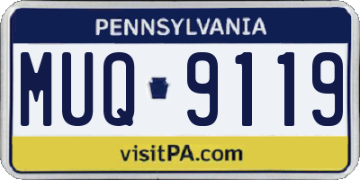 PA license plate MUQ9119