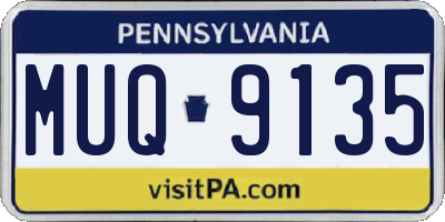 PA license plate MUQ9135