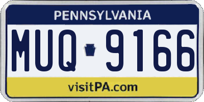 PA license plate MUQ9166