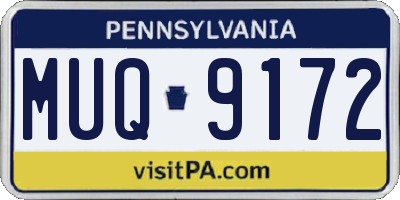 PA license plate MUQ9172