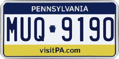 PA license plate MUQ9190