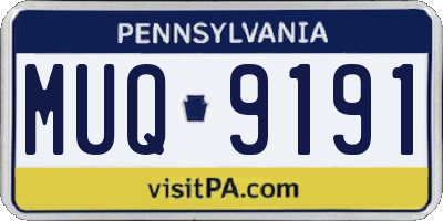 PA license plate MUQ9191