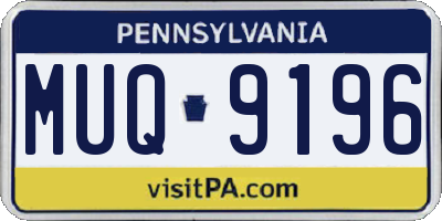 PA license plate MUQ9196