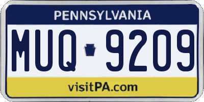 PA license plate MUQ9209