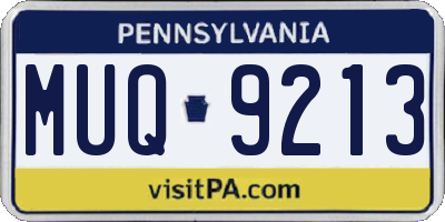 PA license plate MUQ9213