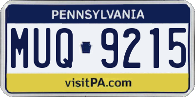 PA license plate MUQ9215