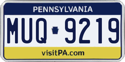 PA license plate MUQ9219