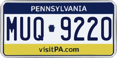 PA license plate MUQ9220