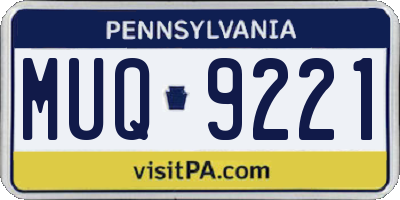 PA license plate MUQ9221