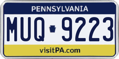 PA license plate MUQ9223