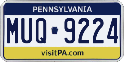 PA license plate MUQ9224