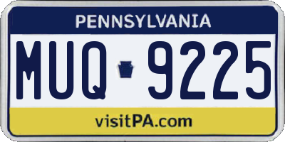 PA license plate MUQ9225