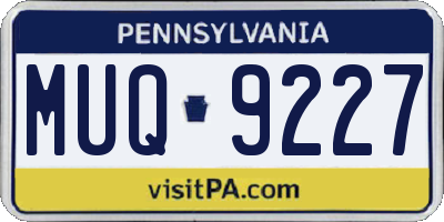 PA license plate MUQ9227