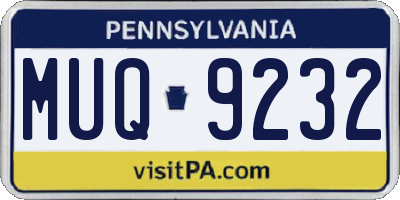 PA license plate MUQ9232