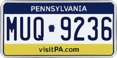 PA license plate MUQ9236